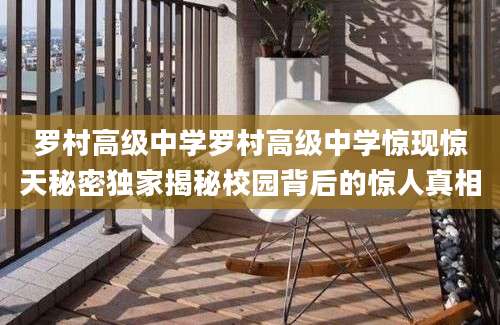 罗村高级中学罗村高级中学惊现惊天秘密独家揭秘校园背后的惊人真相