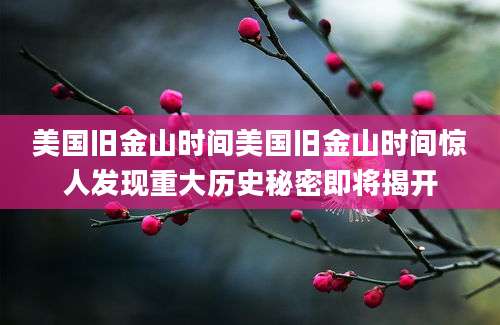 美国旧金山时间美国旧金山时间惊人发现重大历史秘密即将揭开