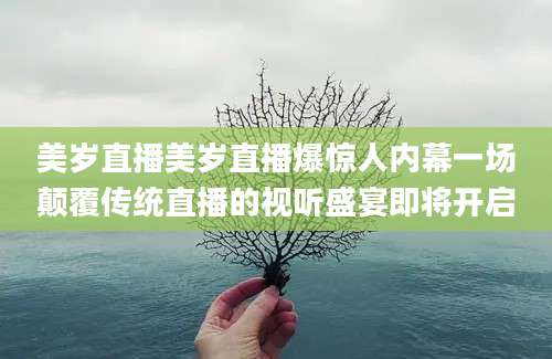 美岁直播美岁直播爆惊人内幕一场颠覆传统直播的视听盛宴即将开启