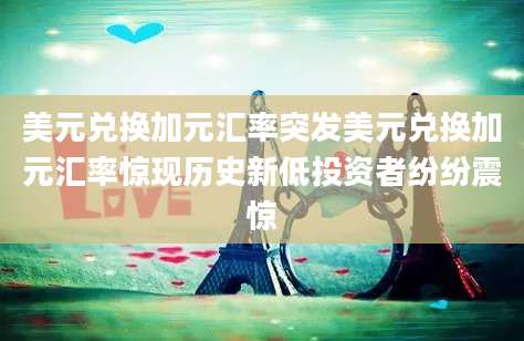 美元兑换加元汇率突发美元兑换加元汇率惊现历史新低投资者纷纷震惊