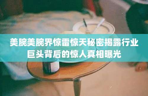 美腕美腕界惊雷惊天秘密揭露行业巨头背后的惊人真相曝光