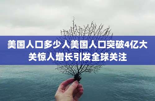美国人口多少人美国人口突破4亿大关惊人增长引发全球关注