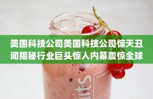 美国科技公司美国科技公司惊天丑闻揭秘行业巨头惊人内幕震惊全球