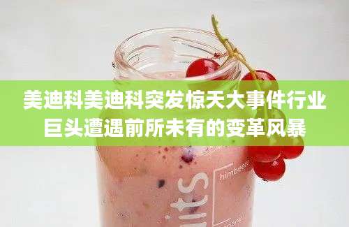 美迪科美迪科突发惊天大事件行业巨头遭遇前所未有的变革风暴
