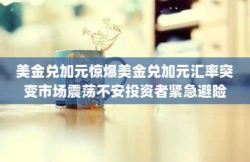 美金兑加元惊爆美金兑加元汇率突变市场震荡不安投资者紧急避险