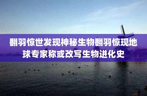 翻羽惊世发现神秘生物翻羽惊现地球专家称或改写生物进化史