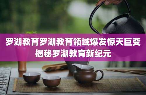 罗湖教育罗湖教育领域爆发惊天巨变揭秘罗湖教育新纪元