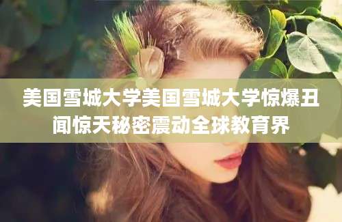美国雪城大学美国雪城大学惊爆丑闻惊天秘密震动全球教育界