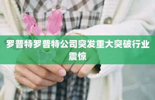 罗普特罗普特公司突发重大突破行业震惊