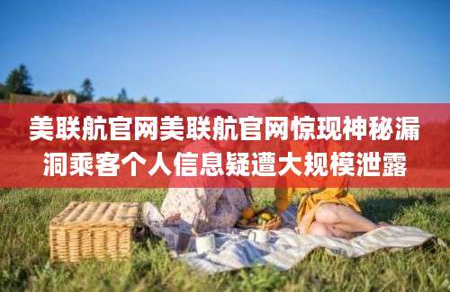 美联航官网美联航官网惊现神秘漏洞乘客个人信息疑遭大规模泄露