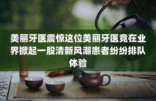美丽牙医震惊这位美丽牙医竟在业界掀起一股清新风潮患者纷纷排队体验