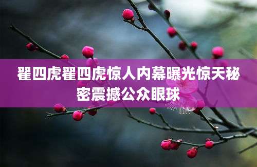 翟四虎翟四虎惊人内幕曝光惊天秘密震撼公众眼球