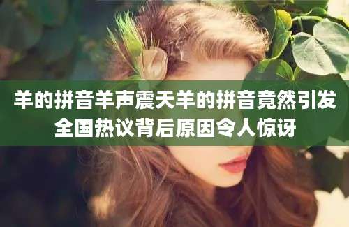 羊的拼音羊声震天羊的拼音竟然引发全国热议背后原因令人惊讶