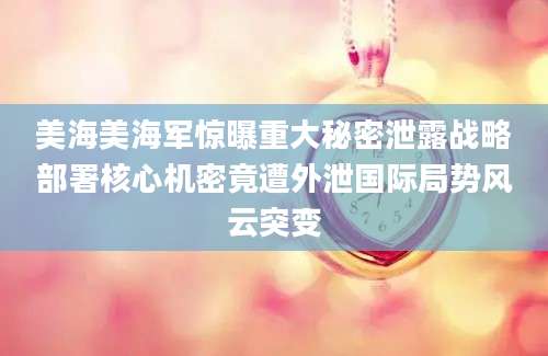 美海美海军惊曝重大秘密泄露战略部署核心机密竟遭外泄国际局势风云突变